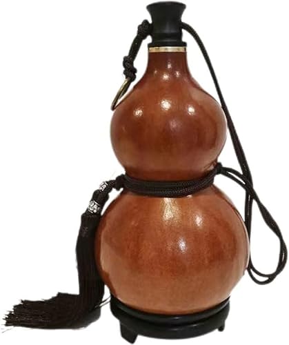 Natürliche getrocknete Kürbis-Wasserflasche, Natürlicher Kürbiskrug, Sake-Weinkürbiskrug, Wasser- und Weinkürbis for Camping, Braun(500ml) von BFVAKBKYT