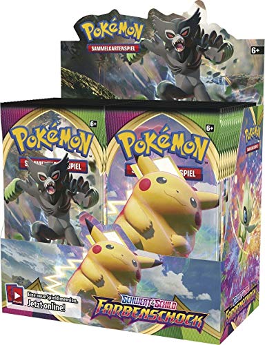 Pokemon Schwert & Schild: Farbenschock Display (36 Booster) | DEUTSCH | PKM Karten NEU GÜNSTIG | + Arkero-G 100 Standard Soft Sleeves Kartenhüllen von BFYSYO