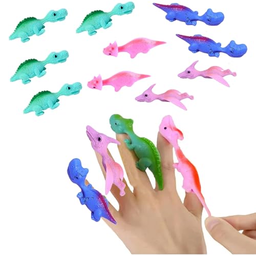 TONGXIYU 10 StückSchleuder Dinosaurier Spielzeug,Slingshot Dinosaur Finger Toys,Dinosaur Finger Toys, Lustige Fliegende Dinosaurier,Party Spielzeug für Kinder Geschenk Zufällige Farbe. von BFYSYO