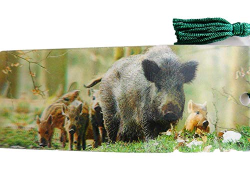 Lesezeichen Wildschwein 15,5 cm Design Bookmarks mit Kordel Deko GG 3606 von BG Lesezeichen