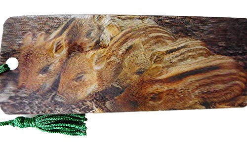 Lesezeichen Wildschwein Frischling 15,5 cm Design Bookmarks mit Kordel Deko GG 3605 von BG Lesezeichen