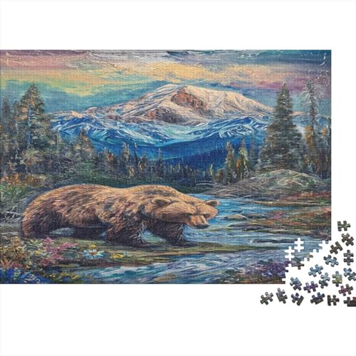 Brown Bär Puzzle 1000 Teile,Puzzlespiel Für Erwachsene,Impossible Puzzle,Puzzle GesKükenlichkeitsspiel Für Die Ganze Familie, Geschenke Für Männer/Frauen Erwachsenen Puzzel 1000pcs (75x50cm) von BGACVZLCV