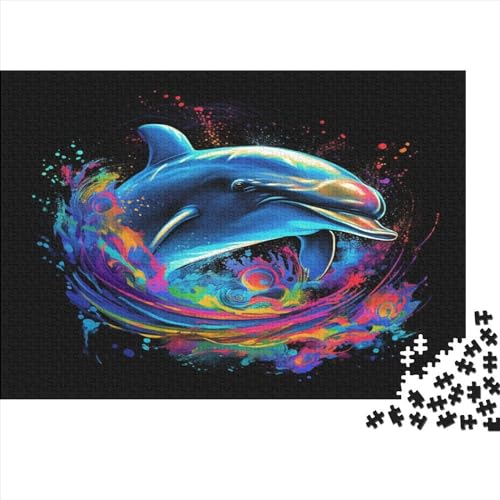 Delphin 1000 Stück Puzzles Für Erwachsene Teenager Stress Abbauen Familien-Puzzlespiel Mit Poster in 1000-teiliges Puzzle Kinder Lernspiel Spielzeug Geschenk Puzzel 1000pcs (75x50cm) von BGACVZLCV