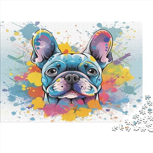 French BullHund Puzzle 1000 Teile Erwachsene Puzzles Für Erwachsene Klassische Puzzles 1000 Teile Erwachsene Puzzlespiel Schwer Pädagogisches Spielzeug Erwachsene Kinder Puzzel 1000pcs (75x50cm) von BGACVZLCV