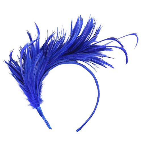 BGFIPAJG Bunt Feder Stirnband Fascinator Stirnbänder Cosplay Haarband Karneval Party Kopfschmuck Regenbogen Feder Haarreif Feder Kopfbedeckung Kostüm bunt regenbogen feder von BGFIPAJG