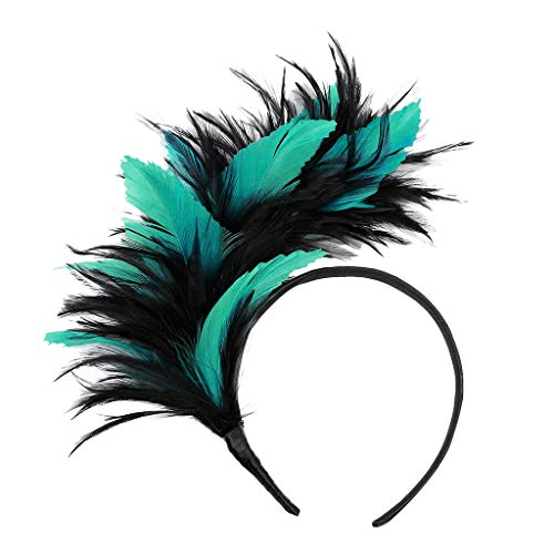 BGFIPAJG Bunt Feder Stirnband Fascinator Stirnbänder Cosplay Haarband Karneval Party Kopfschmuck Regenbogen Feder Haarreif Feder Kopfbedeckung Kostüm regenbogen perücke von BGFIPAJG