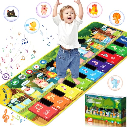 BGIUSQF Piano Mat, Klaviermatte, Musikmatte, Kindertanzmatten, Musikmatte Kinder ab 2, 110x43 cm, Multifunktion Kinderspielzeug, Kinder 1 2 3 Years von BGIUSQF