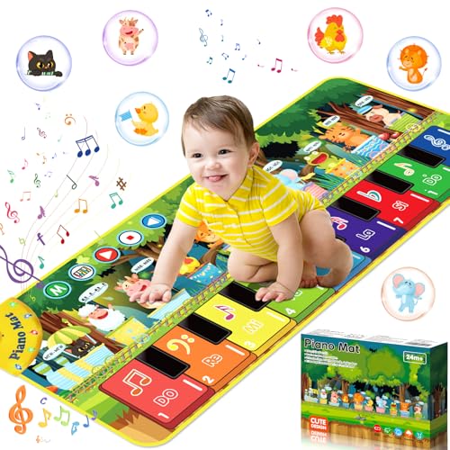 BGIUSQF Piano Mat, Klaviermatte, Musikmatte, Kindertanzmatten, Musikmatte Kinder ab 2, 110x43 cm, Multifunktion Kinderspielzeug, Kinder 1 2 3 Years von BGIUSQF