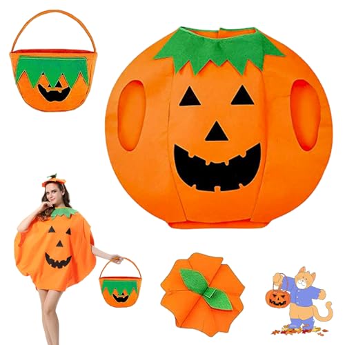 BGTLJKD Kürbis Kostüm Halloween Kürbis Kostüm, Halloween Kinder Kürbis Kostüm Anzug Lustige Kürbis Party Cosplay Kleidung mit Mütze Karnevals-Kostüme für Halloween Kinder Erwachsene (Erwachsene) von BGTLJKD