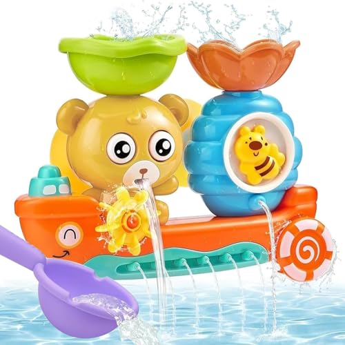 Badewannenspielzeug ab 1 2 3 4 Jahre, Badespielzeug Baby ab 1 Jahr, Bär und Bee, Wasserspielzeug Kinder, Badewannen Spielzeug Kinder, Geschenk für Jungen Mädchen Geburtstag (A) von BGTLJKD