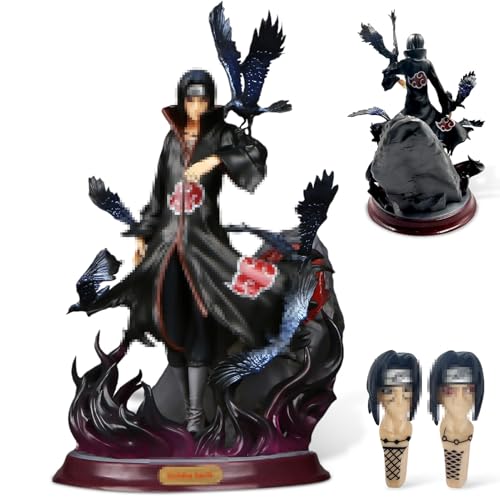 Uchiha Itachi Figur, 29cm Uchiha Itachi Anime Figur, Anime Naruto Raven Uchiwa Itachi Action Figure, Actionfigur Anime PVC 3D Statue, Für Desktop Dekoration Kinder Geburtstag Geschenk von BGTLJKD