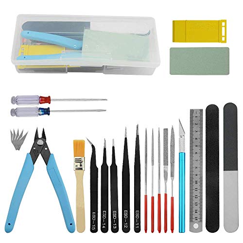 BGTXINGI 21-teiliges Modell-Werkzeug-Set Gundam Modell-Werkzeug-Set mit Kunststoffbox, Modellbau-Montage, Auto-, Hobby-Modellbau, Reparatur und Befestigung BGTXINGI 21-teiliges Modell-Werkzeug-Set Gundam Modell-Werkzeug-Set mit Kunststoffbox, Modellbau-Montage, Auto-, Hobby-Modellbau, Reparatur und Befestigung von BGTXINGI