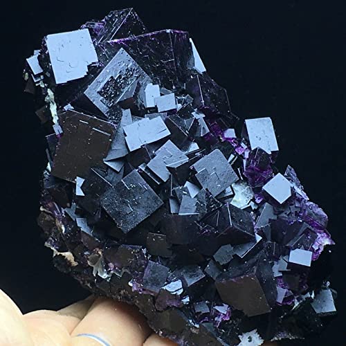 399,5 g natürlicher Würfel, tiefviolettes Fluorit-Exemplar/China-Raumdekoration Voller Textur von BIANMTSW