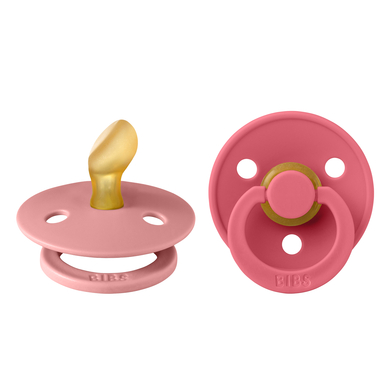 BIBS® Schnuller Colour Anatomischer Sauger Dusty Pink/Coral 0-6 Monate, 2 Stk. von BIBS®