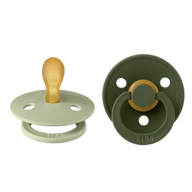 BIBS® Schnuller Colour Symmetrischer Sauger Sage & Hunter Green 0-6 Monate 2 Stk. von BIBS®