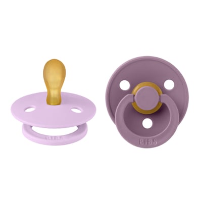 BIBS® Schnuller Colour Symmetrischer Sauger Violet Sky/Mauve 0-6 Monate, 2 Stk. von BIBS®
