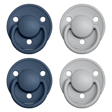 BIBS® Schnuller De Lux Cloud / Steel Blue 0-36 Monate, 4 Stk. von BIBS®