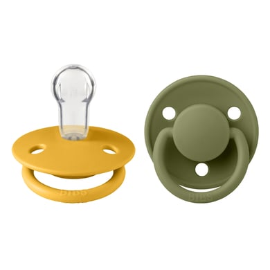 BIBS® Schnuller De Lux Honey Bee/Olive 0-36 Monate, 2 Stk. von BIBS®