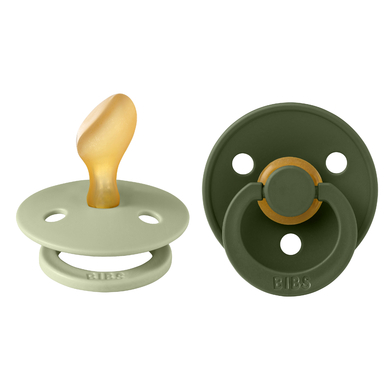 BIBS® Schnuller Colour Anatomischer Sauger 6-18 Monate Sage & Hunter Green 2 Stk. von BIBS®