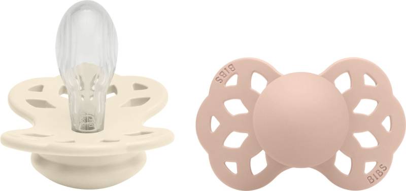 BIBS Infinity Schnuller 2er-Pack Silikon Größe 2 Symmetrisch, Ivory/Blush von BIBS