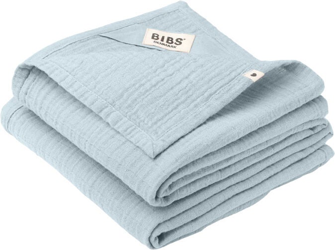 BIBS Musselintuch 2er-Pack, Baby Blue von BIBS