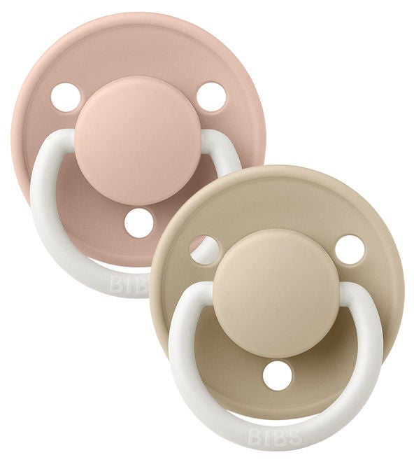 BIBS Schnuller De Lux 2er-Pack Silicone, Blush Glow/Vanilla Glow von BIBS