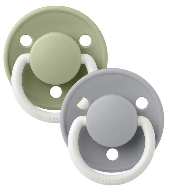 BIBS Schnuller De Lux 2er-Pack Silicone, Sage Glow/Cloud Glow von BIBS