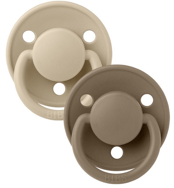 BIBS Schnuller De Lux 2er-Pack Silicone, Vanilla/Dark Oak von BIBS