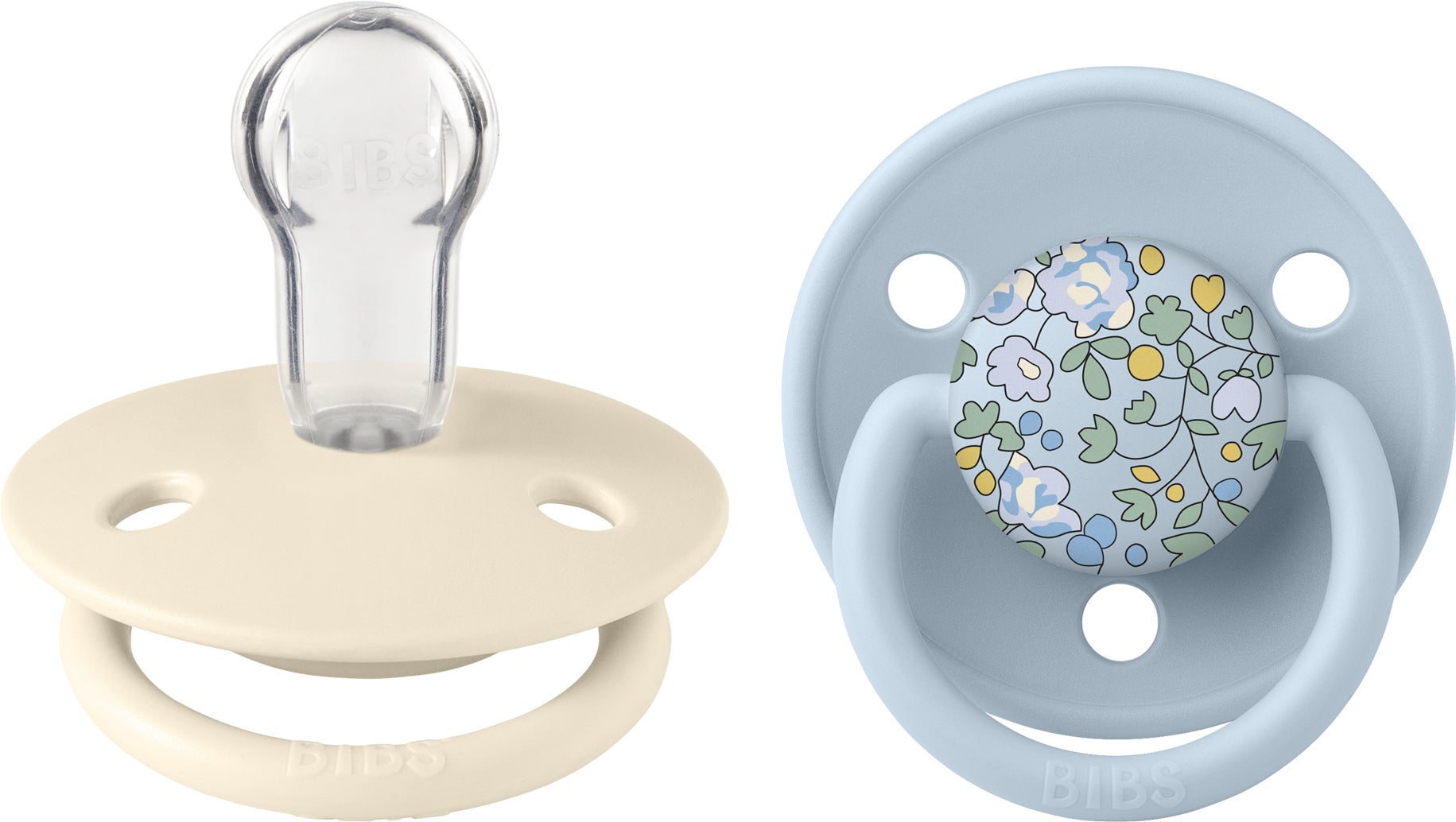 BIBS x Liberty De Lux Schnuller 2er-Pack Silikon Onesize, Eloise/Baby Blue Mix von BIBS