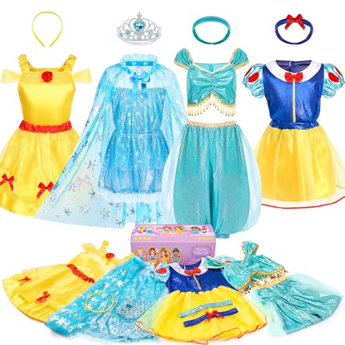 Prinzessin Dress Up Kleidung für kleine Mädchen Prinzessin Kleider, Spielen Dress Up Prinzessin Kostüm Set Spielzeug Geschenk für 3-6 kleine Mädchen von BIBUTY