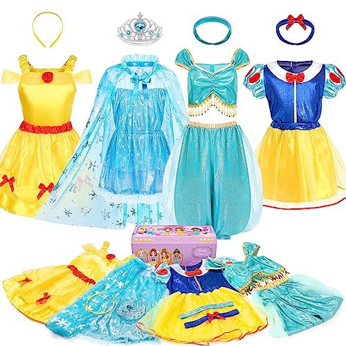 Prinzessin Dress Up Kleidung für kleine Mädchen Prinzessin Kleider, Spielen Dress Up Prinzessin Kostüm Set Spielzeug Geschenk für 3-6 kleine Mädchen von BIBUTY