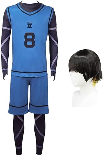 BIEGMAI Blue Lock Cosplay-Kostüm Chigiri Hyoma/Seishiro Nagi Anime, Rollenspiel, Cosplay, Halloween-Outfit, Rollenspiel, Fußball, Fußball, Trainingsuniform (Typ3, XS) von BIEGMAI