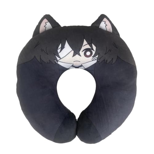 BIEGMAI U-förmiges Nackenkissen aus Plüsch für Reisen/Schlafen, weiches gefülltes Plüsch, Dazai/Chuuya, Anime-Figuren, Plüschkissen, dekorativ, 33 cm (Typ 2) von BIEGMAI