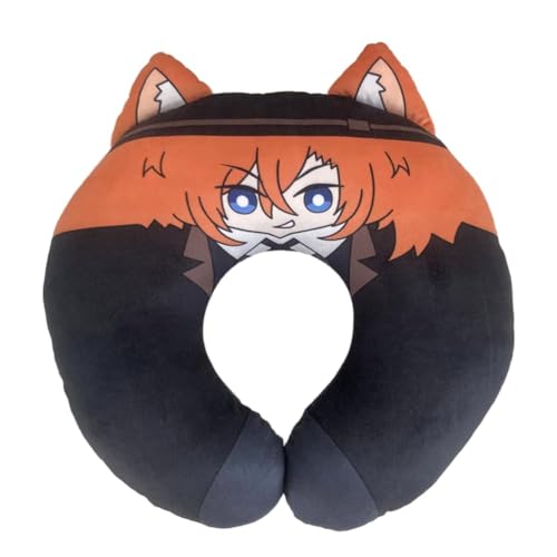 BIEGMAI U-förmiges Nackenkissen aus Plüsch für Reisen/Schlafen, weiches gefülltes Plüsch, Dazai/Chuuya, Anime-Figuren, Plüschkissen, dekorativ, 33 cm (Typ 5) von BIEGMAI