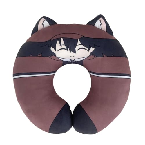 BIEGMAI U-förmiges Nackenkissen aus Plüsch für Reisen/Schlafen, weiches gefülltes Plüsch, Dazai/Chuuya, Anime-Figuren, Plüschkissen, dekorativ, 33 cm (Typ 6) von BIEGMAI