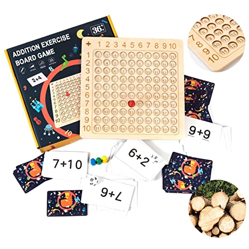 Hölzernes Mathe-Multiplikationsbrett Montessori Kinder zählen pädagogisches Spielzeug Hölzerne Multiplikations-Brettspiele Mathe-Tisch-Brettspiel für Kinder über 3 Jahre von BIERDAN