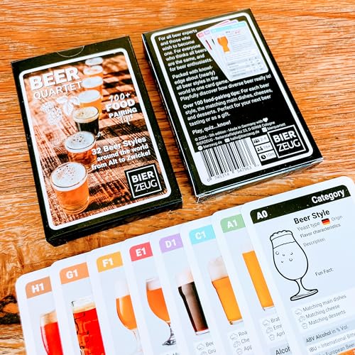 Beer Quartet | The Ultimate Beer Learning Game | 32 Beer Styles from Around The World from Alt to Zwickel | 100+ Food Pairing Tips | 2-4 Players von BIERZEUG