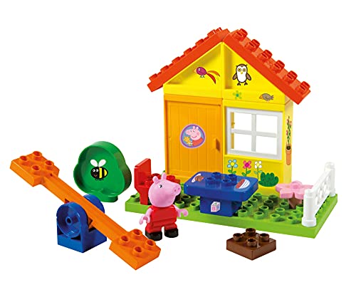 BIG Spielwarenfabrik 800057073 Big-Bloxx Peppa Garten Haus - Peppa's Garden House, Construction Set, Big-Bloxx Set inklusive Peppa, 19 Teile, Multicolour, für Kinder ab 18 Monaten von Smoby