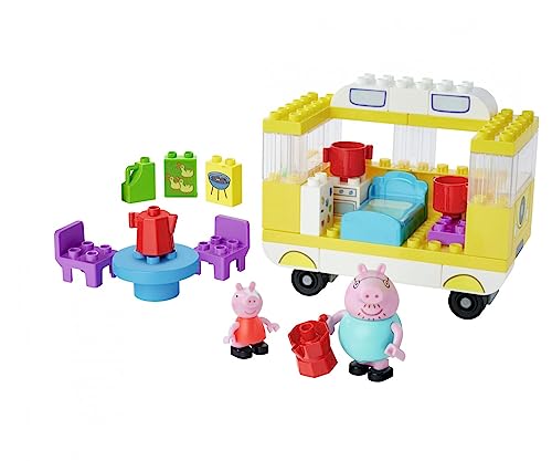 BIG-Bloxx Peppa Pig Camper - Peppa´s Campingwagen, Construction Set, BIG-Bloxx Set bestehend aus Peppa, Papa Wutz und Camper, 52 Teile, für Kinder ab 18 Monaten von BIG Spielwarenfabrik