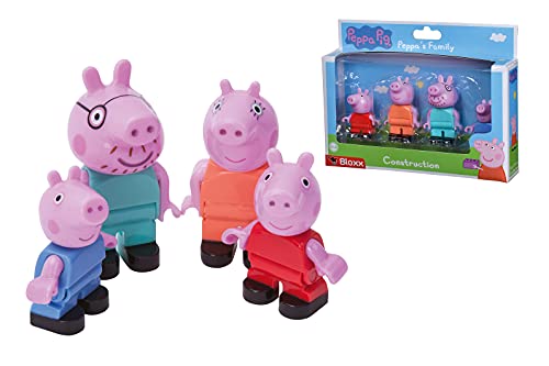 BIG-Bloxx Peppa Pig Peppa´s Family - Mama und Papa Wutz, Schorsch und Peppa, Ergänzung zu den Spielesets der BIG-Bloxx Reihe, 4 Spielfiguren für Kinder ab 18 Monaten von BIG Spielwarenfabrik