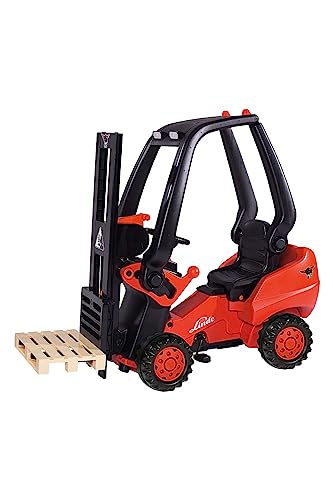 BIG - Linde Forklift - Kindergabelstapler, Spielfahrzeug mit Präzisionskettenantrieb, verstellbarer Sitz, bis 50 kg, Linde Lizenz, für Kinder ab 3 Jahren von BIG Spielwarenfabrik