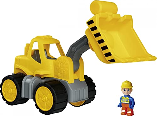 BIG-Power-Worker Radlader + Figur - Spielzeug Auto ideal für Unterwegs, Reifen aus Softmaterial, beweglicher Ladearm, inklusive Figur, für Kinder ab 2 Jahren von BIG Spielwarenfabrik