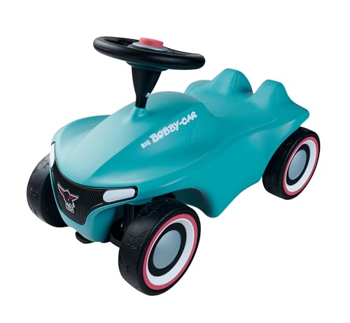 BIG Bobby Car Neo Azur - Rutschauto ab 1 Jahr, Azur-Blau, Auto für Kinder mit Flüsterreifen, Sicherheits-Lenkrad und Hupe, 1-5 Jahre (max. 50 kg) von BIG