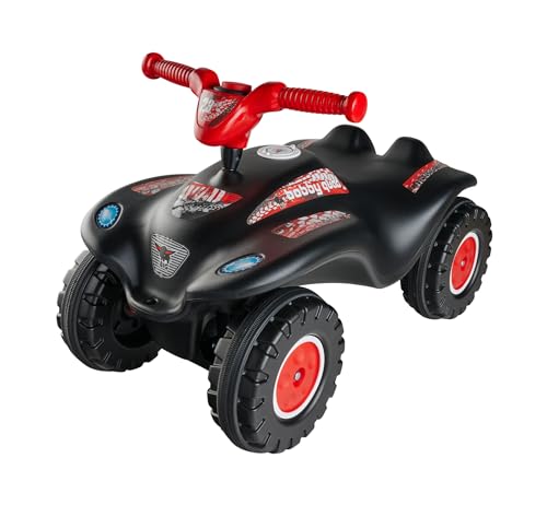 BIG Bobby Car Quad Racing (schwarz-rot) - Kinder-Rutschauto ab 3 Jahre mit Lenker, Hupe und Offroad-Reifen, Auto für Mädchen und Jungen von 3-7 Jahre (max. 50 kg) von BIG Spielwarenfabrik