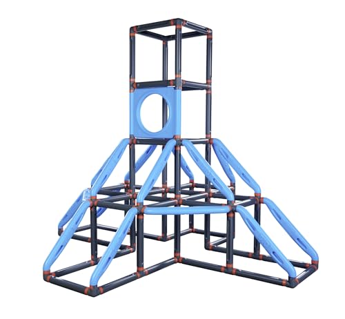 Big Kraxxl The Giant Kletterturm - großes Klettergerüst Outdoor für Kinder von 3-7 Jahre (bis max. 100 kg) - Kletterpyramide auf 4 Etagen mit Basketball-Ring, 185 x 230 x 185 cm von BIG Spielwarenfabrik