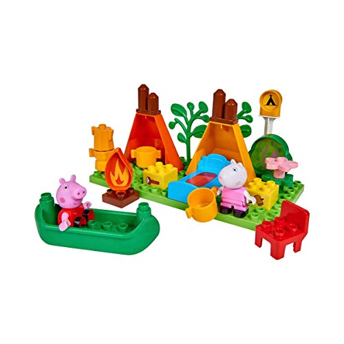 BIG-Bloxx Peppa Pig Camping Set - Peppa´s Campingausstattung, Construction Set, BIG-Bloxx Set bestehend aus Peppa Wutz und Suzy und Camper-Set, 25 Teile, für Kinder ab 18 Monaten von BIG Spielwarenfabrik