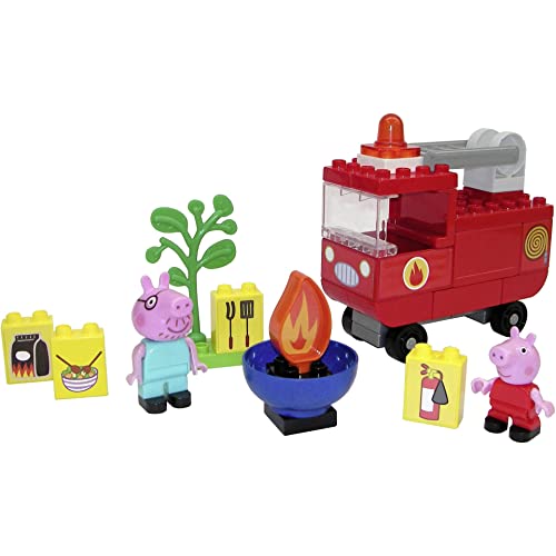 BIG-Bloxx Peppa Pig Feuerwehrauto - Peppa´s Feuerwehr, Construction Set, BIG-Bloxx Set inklusive Peppa und Papa Wutz, 40 Teile, für Kinder ab 18 Monaten von BIG Spielwarenfabrik