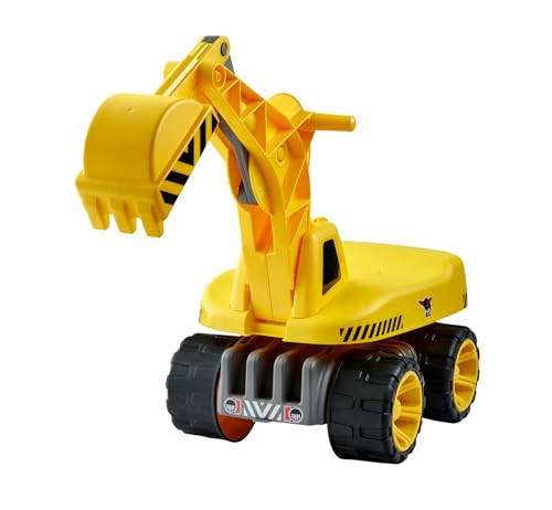 BIG - Power-Worker Maxi-Digger - Kinderfahrzeug, geeignet als Sandspielzeug und für das Kinderzimmer, Baggerfahrzeug zum Sitzen bis 50 kg, für Kinder ab 3 Jahren, Gelb von BIG Spielwarenfabrik