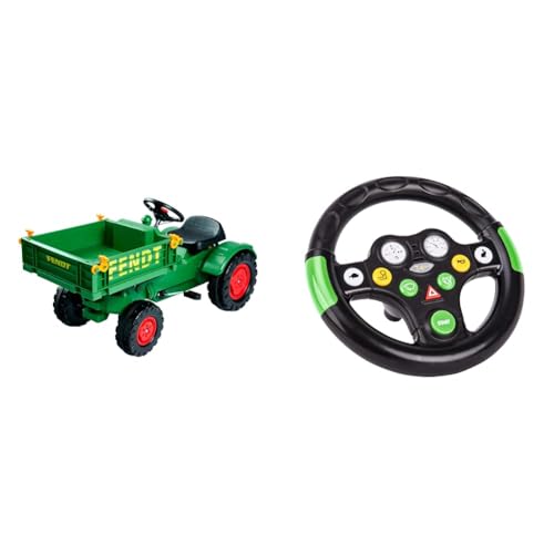 Big - Fendt Geräteträger - Kindertraktor, Spielfahrzeug mit Präzisionskettenantrieb, ab 3 Jahren & Big - Traktor-Sound-Wheel - Lenkrad mit verschiedenen Traktor-Sounds,ab 1 Jahr von BIG Spielwarenfabrik