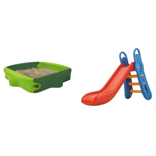 Big-Sandy mit Hard-Cover - Sandkasten, ab 1 Jahr, hellgrün/dunkelgrün & Big - Fun-Slide - 152cm Lange Rutschbahn, Nutzung für den Hausgebrauch, rot-Blaue Rutsche für drinnen und draußen, ab 3 Jahren Big-Sandy mit Hard-Cover - Sandkasten, ab 1 Jahr, hellgrün/dunkelgrün & Big - Fun-Slide - 152cm Lange Rutschbahn, Nutzung für den Hausgebrauch, rot-Blaue Rutsche für drinnen und draußen, ab 3 Jahren von BIG Spielwarenfabrik